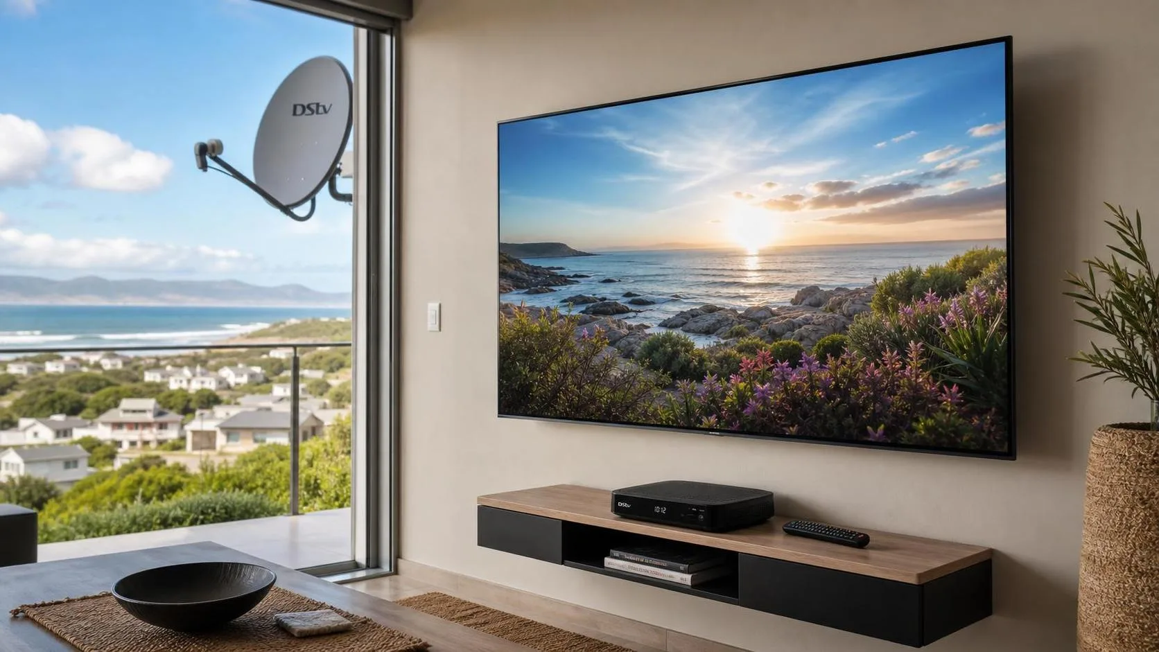 Television being levelled on a wall bracket
