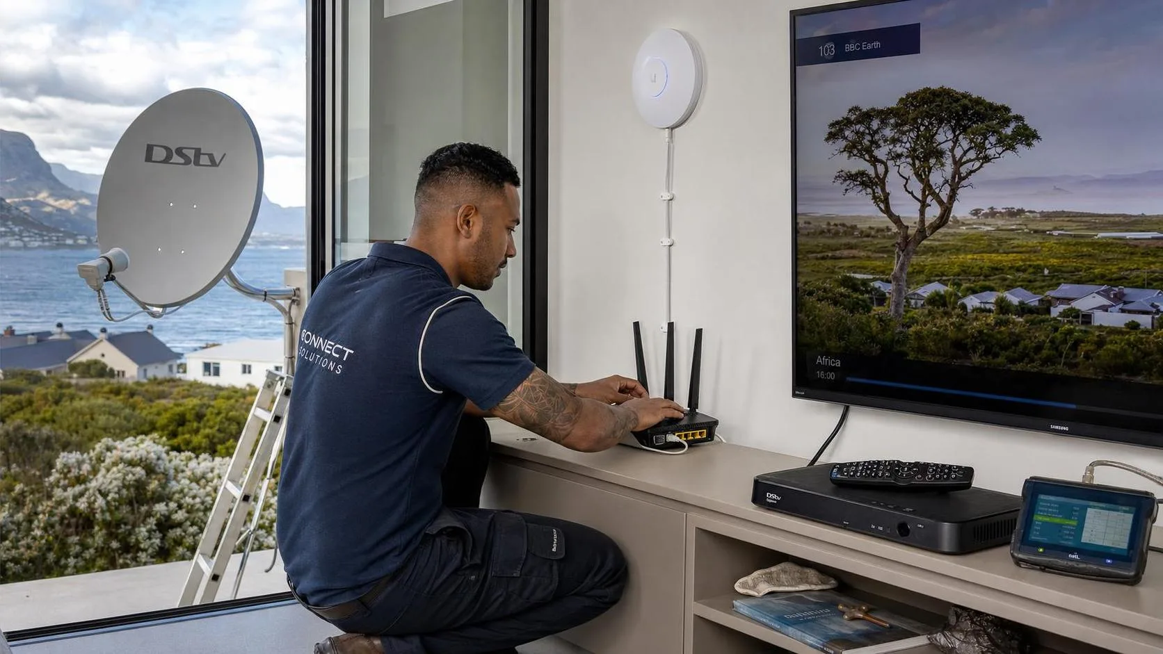 Network point being installed in a home